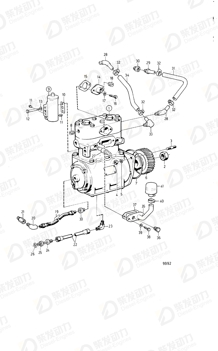 VOLVO Shut-off cock 947894 Drawing